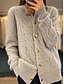 cheap Sweaters-Women&#039;s Cardigan Crew Neck Cable Knit Acrylic Button Knitted Fall Winter Regular Outdoor Daily Going out Fashion Streetwear Casual Long Sleeve Solid Color White Pink Camel S M L