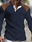 billiga Casual T-shirts för män-Herr T-shirt Waffle Henley Shirt Henleytröja T-tröja Långärmad tröja Färgblock Henley Gata Semester Långärmad Lappverk Kläder Mode Designer Grundläggande