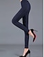 baratos Leggings de mulher-Mulheres Leggings Imprimir Cintura Média Comprimento total Listras em preto e branco Outono