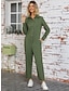 cheap Casual Jumpsuits-Women&#039;s Jumpsuit Button Pocket Solid Color Shirt Collar Basic Street Daily Regular Fit Long Sleeve Pink Green S M L Summer
