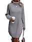 cheap Sweater Dresses-Women&#039;s Sweater Dress Jumper Dress Winter Dress Mini Dress Knitwear Fashion Casual Pure Color Outdoor Daily Vacation Going out Turtleneck Long Sleeve 2023 Loose Fit Black White Wine S M L XL