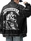 cheap Men&#039;s Graphic Jackets &amp; Coats-Motorcycle Skulls Casual Men&#039;s Coat Denim Jacket Sports &amp; Outdoor Going out Weekend Fall &amp; Winter Turndown Long Sleeve Black Blue M L XL Denim Jacket
