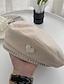 cheap Women&#039;s Hats-Faux Pearl Heart Decor Beret Elegant Solid Color Beret Hats Classic French Style Painter Cap For Women