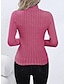 Χαμηλού Κόστους Βασικές Γυναικείες Μπλούζες-Πουκάμισο Μπλούζα Γυναικεία Μαύρο Ανθισμένο Ροζ Ρουμπίνι Συμπαγές / Απλό χρώμα Πλεκτό Ημέρα του Αγίου Βαλεντίνου Καθημερινά Μοντέρνα Ζιβάγκο Κανονικό Τ