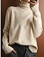 cheap Sweaters-Women&#039;s Pullover Sweater Jumper Turtleneck Cable Knit Acrylic Oversized Fall Winter Regular Outdoor Daily Going out Stylish Casual Soft Long Sleeve Solid Color Black Yellow Camel S M L