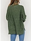 cheap Sweaters-Women&#039;s Plus Size Pullover Sweater Jumper Turtleneck Ribbed Knit Polyester Split Fall Winter Regular Outdoor Going out Weekend Stylish Plus Size Casual Long Sleeve Pure Color Green Gray XS S M