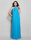 cheap Special Occasion Dresses-Sheath / Column Open Back Dress Formal Evening Floor Length Sleeveless High Neck Chiffon with Sash / Ribbon Beading Side Draping 2023