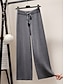 abordables jambe large et taille haute-Femme Ample Pantalon Polyester Taille haute Toute la longueur Abricot Automne