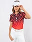 baratos Roupas de golfe feminino-Mulheres Camisa polo de caminhada Vermelho Manga Curta Proteção Solar Blusas Xadrez Poá Roupas femininas de golfe, roupas, roupas, roupas