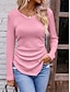 baratos Tops básicos de mulher-Camisa Social Blusa Mulheres Branco Rosa Verde Côr Sólida Crochê Rua Diário Moda Diário Decote V Texturizado Normal S