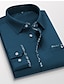 billige Skjorter til mænd-Herre Jakkesætsskjorter Button Up skjorte Skjorte med krave Sort Hvid Rød Langærmet Vanlig Alle årstider Bryllup Arbejde Tøj