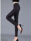 cheap Leggings-Women&#039;s Leggings Print Mid Waist Full Length Black and white stripes Fall