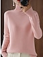 cheap Sweaters-Women&#039;s Pullover Sweater Jumper Stand Collar Ribbed Knit Polyester Knitted Fall Winter Regular Outdoor Daily Holiday Fashion Streetwear Casual Long Sleeve Solid Color Black White Pink M L XL