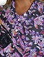 お買い得  女性のゴルフ服-女性用 ポロシャツ パープル 半袖 日焼け防止 トップス フラワー レディース ゴルフウェア ウェア アウトフィット ウェア アパレル