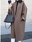 cheap Women&#039;s Coats &amp; Trench Coats-Women&#039;s Overcoat Long Coat Open Front Lapel Trench Coat Warm Winter Coat with Pocket Casual Street Outerwear Long Sleeve Fall