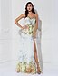 cheap Evening Dresses-A-Line Floral Dress Formal Evening Floor Length Sleeveless Sweetheart Chiffon with Criss Cross Crystals 2023