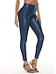 baratos calças femininas de festa-Mulheres Leggings Poliuretano Corte alto Cintura Alta Mimolet luz azul marinho Outono