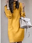 cheap Knitted Dresses-Women&#039;s Sweater Dress Turtleneck Ribbed Knit Acrylic Knitted Fall Winter Long Outdoor Daily Going out Stylish Casual Soft Long Sleeve Solid Color White Yellow Pink S M L