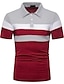 cheap Classic Polo-Men&#039;s Tennis Shirt Polo Shirt Casual Daily Collar Polo Collar Short Sleeve Business Rainbow Patchwork Regular Fit Red Navy Blue Light Grey Tennis Shirt