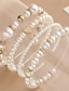 Χαμηλού Κόστους Βραχιόλια &amp; Bangles-Γυναικεία Βραχιόλια Βραχιόλι με χάντρες Στυλ Καρδία Καρδιά Stea χαριτωμένο στυλ Κομψό Ροζ πέρλα Βραχιόλι Κοσμήματα Λευκό Για Πάρτι / Βράδυ Γενέθλια Φεστιβάλ