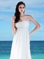 cheap Wedding Dresses-Beach Wedding Dresses A-Line Strapless Sleeveless Floor Length Chiffon Bridal Gowns With Sash / Ribbon Ruched 2024