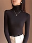 ieftine Bluze simple pentru femei-Cămașă Pentru femei Negru Alb Albastru piscină Culoare solidă / simplă Sexy Zilnic Modă Gât Înalt Fit regulat M