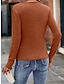 preiswerte Basic-Damenoberteile-Hemd Bluse Damen Schwarz Kamel Orange Glatt Casual Modisch V Ausschnitt Regular Fit S