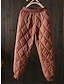 tanie szerokie nogawki i wysoki stan-Damskie Spodnie puchowe Spodnie Poliester Wysoka talia Pełna długość Szary Jesień
