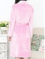 billige Selskapskjoler til dame-kvinners fleece pyjamas badekåpe ren farge plysj uformell komfort hjemmeseng spa flanell varm jakkeslag langermet lomme høst vinter hvit rosa