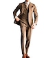 preiswerte Anzüge-Herren-Tweed-Vintage-Hochzeitsanzüge, 3-teilig, Übergröße, einfarbig, maßgeschneiderte Passform, einreihig, zwei Knöpfe, Braun, Burgunderrot, Blau, Schokolade, 2024