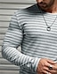 billiga Casual T-shirts för män-Herr T-shirt T-tröja Långärmad tröja Randig Rund hals Gata Semester Långärmad Kläder Mode Designer Grundläggande