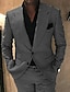 billiga Kostymer-svarta bröllopsdräkter för män brudgum 2 delar plus size enfärgade standard passform enkelknäppta två-knappar 2024