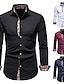 preiswerte Businesshemden für Herren-Herren Oberhemd Kragenhemd Knopfhemd Abstrakt Hochzeit Täglich Schwarz Weiß Wein Marineblau Langarm Bekleidung