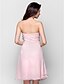 cheap Cocktail Dresses-Ball Gown Open Back Dress Homecoming Cocktail Party Knee Length Sleeveless Strapless Chiffon with Ruched Draping Flower 2024