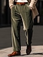 economico Pantaloni eleganti-Per uomo pantaloni della tuta Pantaloni Pantaloni casual Pantaloni di velluto Tasca frontale Gamba dritta Liscio Comfort Attività commerciale Giornaliero Per eventi Di tendenza Moderno Verde militare