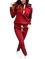 ieftine Costume din Două Piese-Pentru femei Hanorac cu Glugă Trening Seturi de pantaloni Inimă În aer liber Casual Cordon Imprimeu Negru Manșon Lung Cald Sport Capișon Toamna iarna