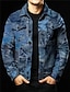 ieftine jachete de cămașă cu imprimeu pentru bărbați-Imprimeu Paisley Bloc Culoare Epocă Bărbați Cămașă Jachetă cămașă În aer liber Stradă Casul / Zilnic Toamna iarna Răsfrânt Manșon Lung Albastru Marin Închis Albastru S M L Cămașă