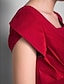 preiswerte Kleider für die Brautmutter-A-Linie Brautmutterkleid Vintage inspiriert Quadratischer Ausschnitt Knie-Länge Chiffon Kurzarm mit Perlenstickerei 2022 / Ein Blütenblatt