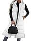 cheap Vest-Women&#039;s Puffer Vest Long Winter Coat Sleeveless Hooded Jacket Thermal Warm Parka Windproof Gilet Zipper Outerwear Fall