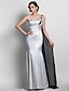cheap Special Occasion Dresses-Mermaid / Trumpet Open Back Dress Formal Evening Military Ball Watteau Train Sleeveless One Shoulder Chiffon with Beading 2023
