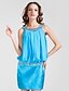 cheap Special Occasion Dresses-Sheath / Column Scoop Neck Short / Mini Chiffon / Stretch Satin Cocktail Party Dress with Beading / Draping by TS Couture®