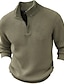ieftine pulover pentru bărbați-Bărbați Pulover Pulover pulover Săritor Striat vafelă Tricotat Regulat Croșetat Quarter Zip Simplu Guler de stand Contemporan modern Muncă Purtare Zilnică Îmbrăcăminte Iarnă Negru Kaki M L XL