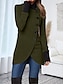 cheap Casual Jackets-Women&#039;s Coat Outdoor Daily Wear Going out Fall Winter Coat Stand Collar Regular Fit Windproof Warm Comtemporary Stylish Casual Jacket Long Sleeve Plain Slim Fit Black Wine Army Green