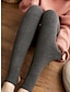 baratos Leggings de mulher-Mulheres Leggings Fibra Sintética Cintura Alta Comprimento total Preto Cinzento Outono