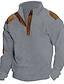 billige Casual T-skjorter for menn-Herre T skjorte Vaffelskjorte T-skjorte Fargeblokk Henley Gate Feriereise Langermet Klær Mote Designer Grunnleggende