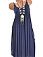 levne obyčejné šaty-dámské nadrozměrné křivky pásek ležérní šaty jednobarevné v krajka s výstřihem jarní letní šaty bez rukávů minišaty denní móda volný střih