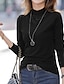 رخيصةأون ملابس علوية أساسية للنساء-قميص قميص الدانتيل بلوزة شبكة المرقعة الأعلى نسائي أسود أبيض أزرق لون خالص / عادي دانتيل بقع مناسب للبس اليومي موضة رقبة عالية عادي S