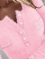 olcso Alapvető női felsők-Női Pulóver Báránybunda Tömör szín Hétköznapi Sport Gomb Fekete Fehér Arcpír rózsaszín Egyrészes alsónemű Elmosódott V-alakú Hosszú ujj Felső Mikroelasztikus Ősz &amp; tél