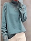 cheap Sweaters-Women&#039;s Pullover Sweater Jumper Turtleneck Ribbed Knit Wool Patchwork Lace Trims Fall Winter Regular Outdoor Daily Going out Stylish Casual Soft Long Sleeve Solid Color Black White Blue S M L
