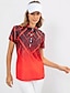 billiga Kvinnors golfkläder-Dam Vandringspolotröja Röd Kortärmad Solskydd Överdelar Rutig Prickig Golfkläder för damer Kläder Outfits Bär kläder
